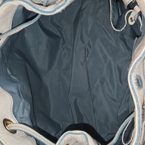 Cole Haan Kayla White Embellished Leather Satchel Shoulder Bag Tote Satchel - Picture 8 of 13